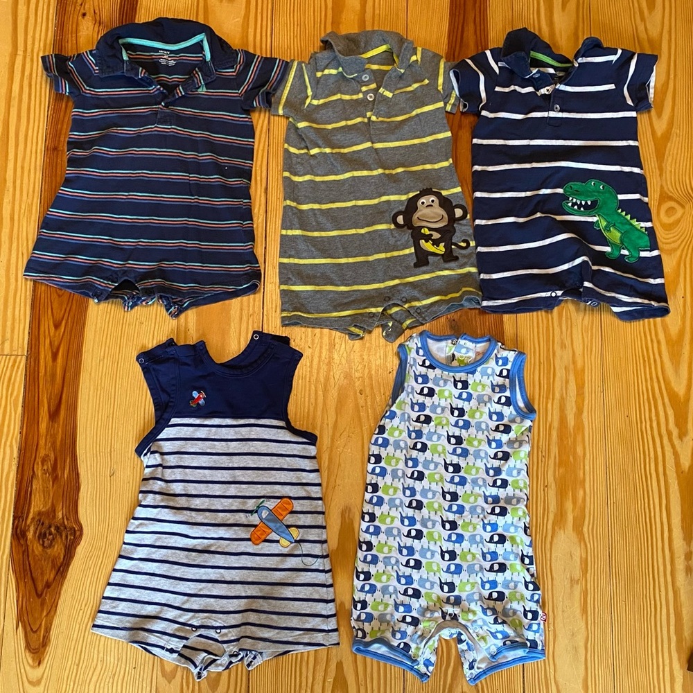 Lot of Five 24 Month Rompers